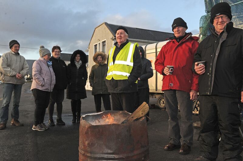 The vigil at the Achill Head Hotel. Photograph: Conor McKeown