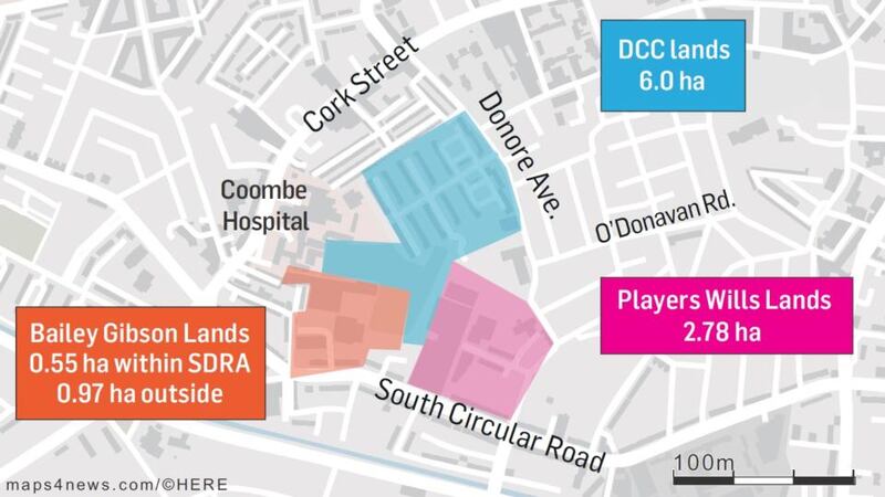 Dublin urban quarter: the lands are made up of the former Players Wills cigarette factory, the former Bailey Gibson packaging plant, and St Teresa’s Gardens