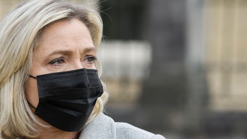 Far-right Rassemblement National (RN) party’s president Marine Le Pen qualified her support for the generals’ letter: “I think these problems can be resolved by a political project that is validated by the French in a democratic framework.” Photograph: Ludovic Marin/AFP