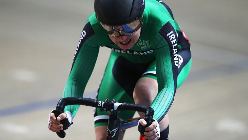 Lydia Boylan of Ireland competes in the Women’s points race on day five of the UCI Track Cycling World Championships  in Pruszkow, Poland last week. Photograph: Dean Mouhtaropoulos/Getty Images