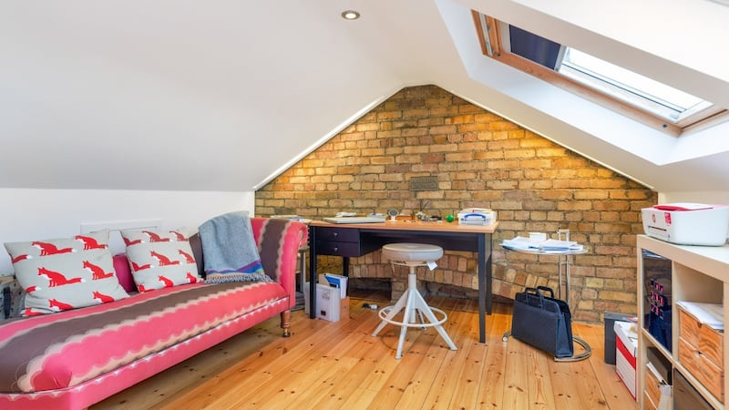 Converted attic used as an office