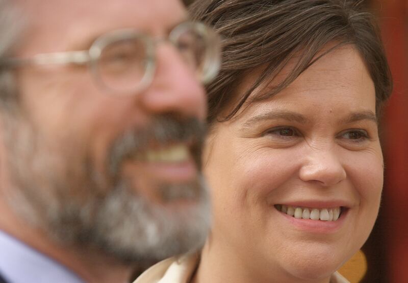 Mary Lou McDonald with Gerry Adams at the launch of Sinn Féin’s European election campaign in 2004. Photograph: Bryan O’Brien