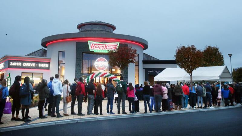 The queue outside Krispy Kreme at 6.30am on its opening day. Photograph: Leon Farrell/Photocall Ireland