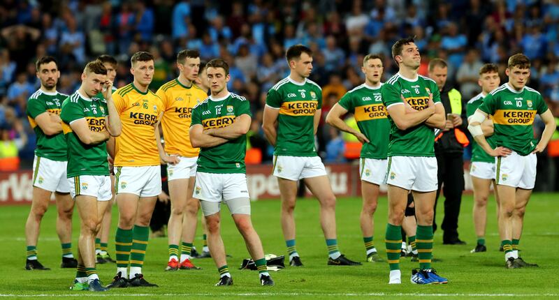The Kerry team after losing to Dublin in the 2019 All-Ireland final replay. Photograph: James Crombie/Inpho