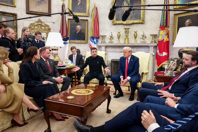Volodymyr Zelenskiy was berated in the Oval Office by Donald Trump and US vice-president JD Vance last month. Photograph: Jim Lo Scalzo/Bloomberg