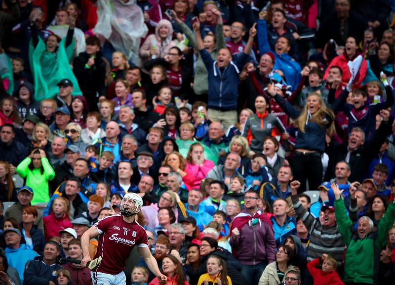 Canning looks on as his late point wins the 2017 All-Ireland hurling semi-final for Galway against Tipperary in Croke park. Photograph: James Crombie/Inpho