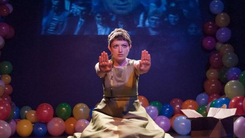 Kasia Lech as Vica in Julia Holewinska’s Bubble Revolution (translated by Artur Zapalowski) for Polish Theatre Ireland. Photograph: Silver Merick