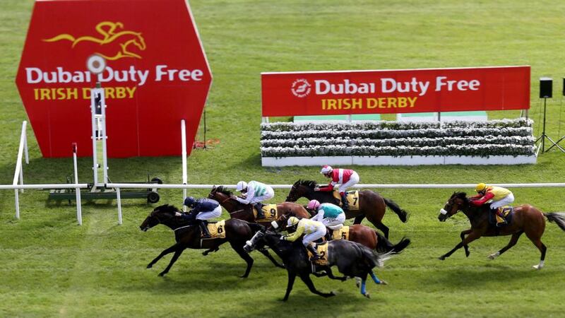 Joseph O’Brien on Count of Limonade comes home to win the second race of the day at the Curragh. Photograph: Lorraine O’Sullivan/Inpho
