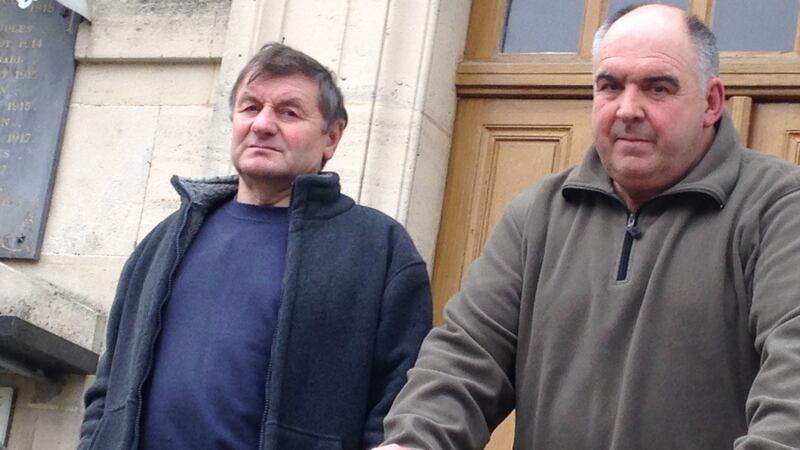 Alain Philippe and Gérard Marchand, the deputy mayor and mayor of Brachay. “I’m not a racist, but you ask yourself if you’re in your own country,” Marchand says. Photograph: Anne-Elisabeth Crédeville
