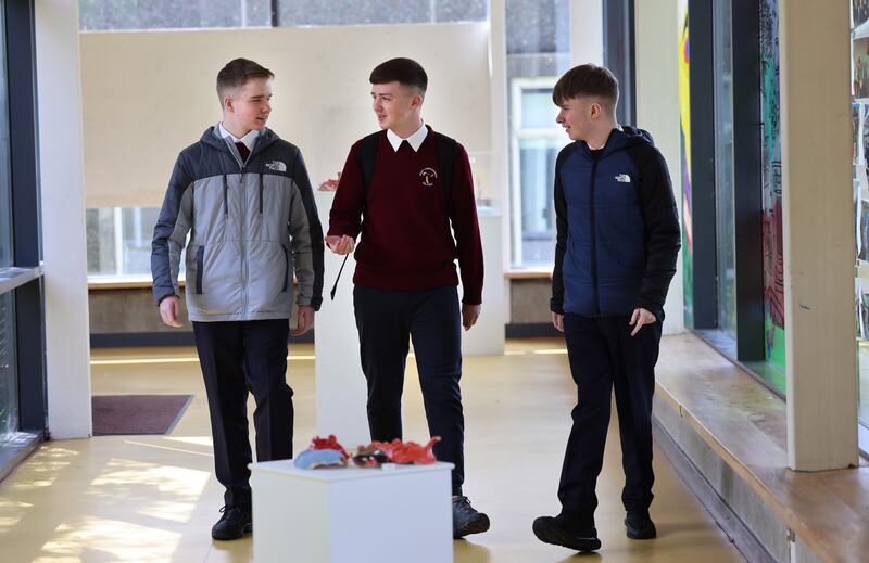 Junior Cycle students at Trinity Comprehensive School, Ballymun, Dublin. Photograph: Dara Mac Dónaill


