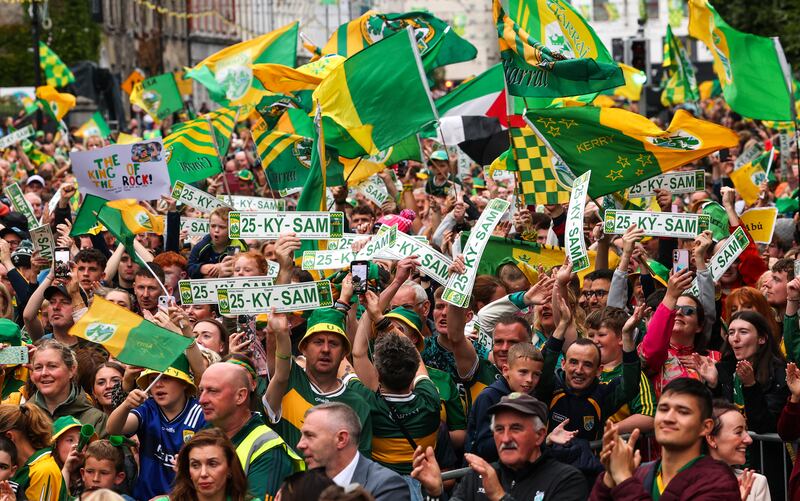 Kerry fans welcome the team home to Tralee. Photograph: Ben Brady/Inpho