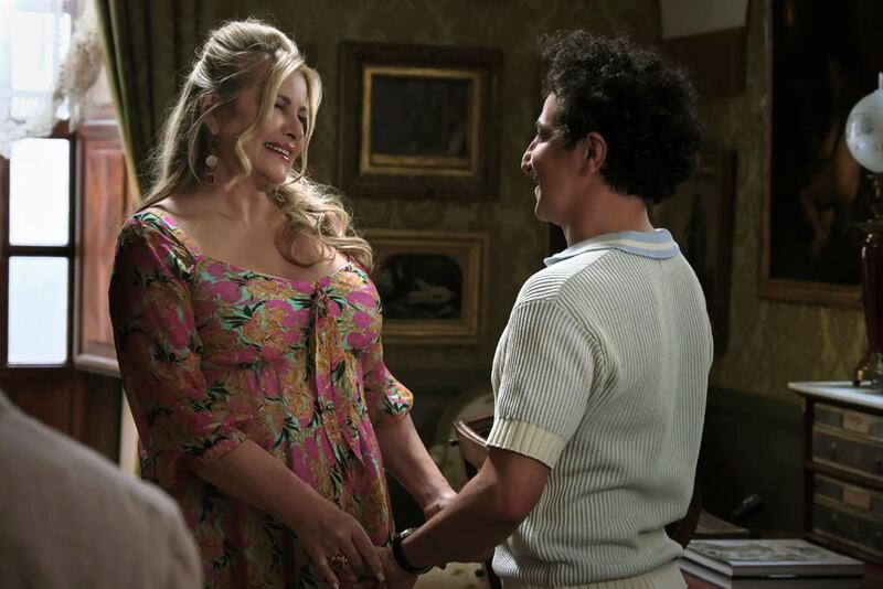 The White Lotus: Jennifer Coolidge with Francesco Zecca. Photograph: Fabio Lovino/HBO