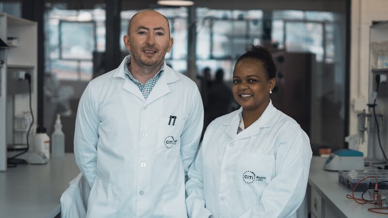 Dr Peter Durcan, founder and chief scientific officer of Afrobodies at his lab in Cape Town with his business partner and wife Benedicta: promising results.