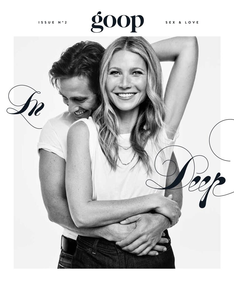 Goop: Gwyneth Paltrow and Brad Falchuk on the cover of her magazine