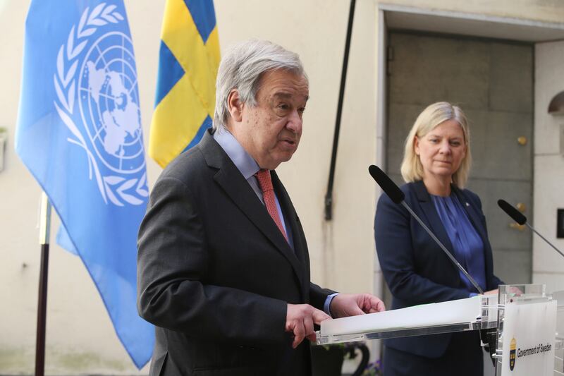 UN Secretary-General Antonio Guterres Photograph: Soren Andersson/TT/AP
