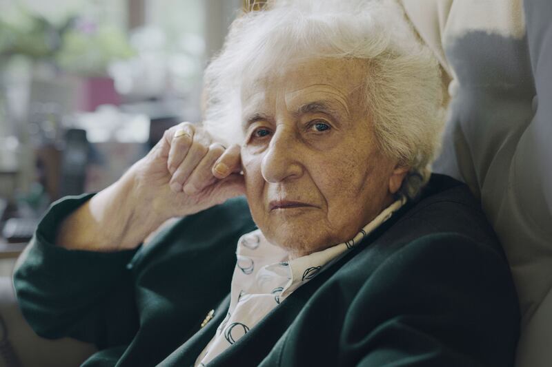 Anita Lasker at home in London in 2024. Photograph: Toby Trackman/BBC/Two Rivers Media