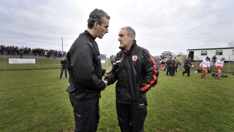 It was the Jim McGuinness-managed Donegal that knocked Mickey Harte’s Tyrone off their perch in Ulster.  Photograph: Russell Pritchard/Inpho.