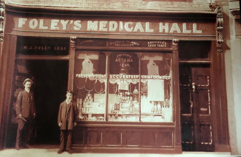 Parnell Street: the original Foley’s Medical Hall. Courtesy of family collection