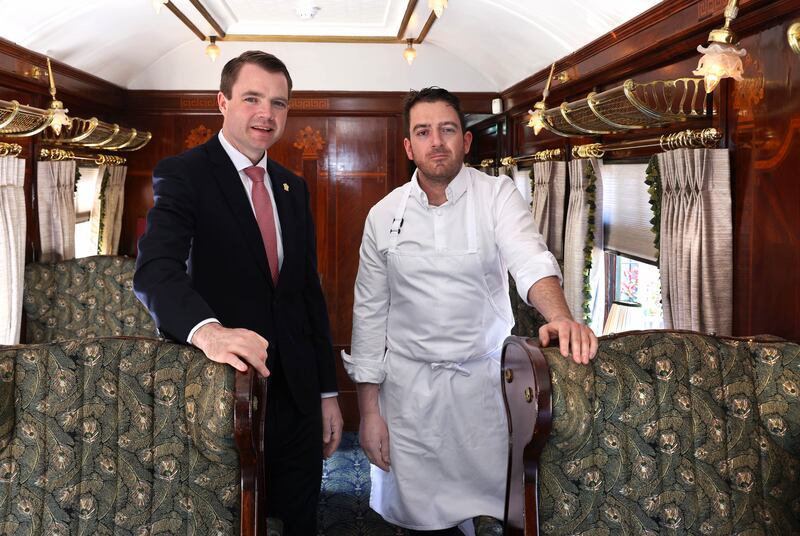 General manager Rónán ÓHalloran and chef Angelo Vagiotis in The Pullman. Photograph: Joe O'Shaughnessy