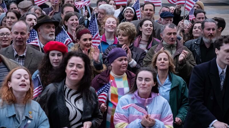 The Derry Girls during the  Clinton Visit