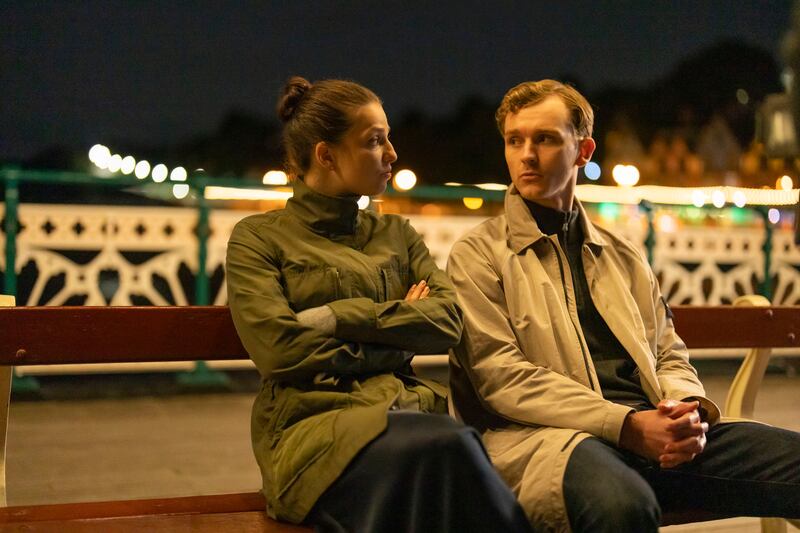 Industry: Marisa Abela and Harry Lawtey. Photograph: Simon Ridgway/HBO