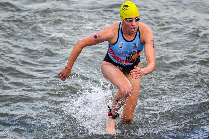 Belgium's Claire Michel felt sick after swimming in the Seine for the women's triathlon at the Olympics. Photograph: Jasper Jacobs/AFP via Getty Images