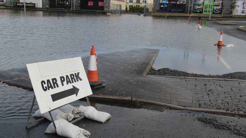 Flooding in Carrick-on-Shannon, Co Leitrim on Sunday. Photograph: Ronan McGreevy/The Irish Times.