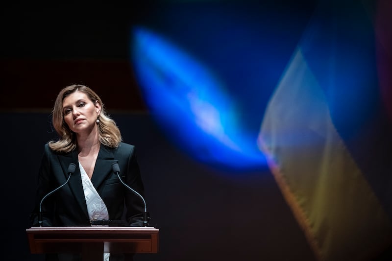 Olena Zelenska, the first lady of Ukraine, addresses members of Congress on Capitol Hill in Washington on Wednesday. Photograph: Jabin Botsford/Washington Post/AP