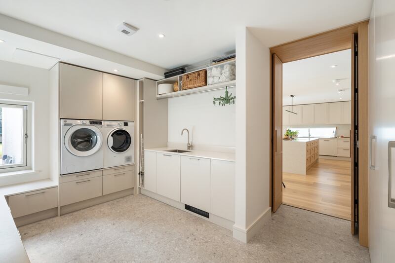 What was a garage is now a large utility room