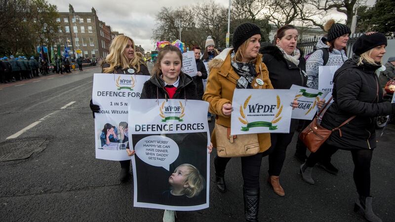 Wives and Partners of the Defence Forces march to the Dáil in protest against low pay levels of military personnel. File photograph: Brenda Fitzsimons/The Irish Times