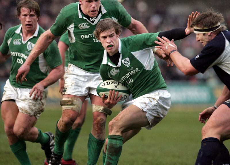 Andrew Trimble in action for Ireland against Scotland in a 2006 Six Nations tie. Photograph: Eric Luke