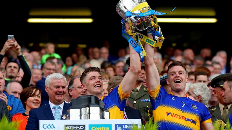 Ronan and Pádraic Maher celebrate Tipp’s 2016 All-Ireland win. Photograph: James Crombie/Inpho
