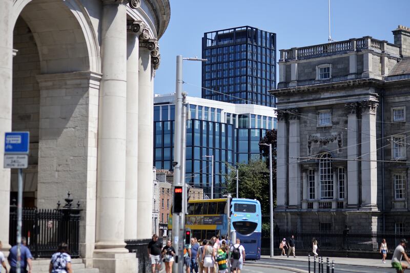 The new Longstone House/College Square building development over the Dublin skyline seen from College Green. Photograph: Chris Maddaloni