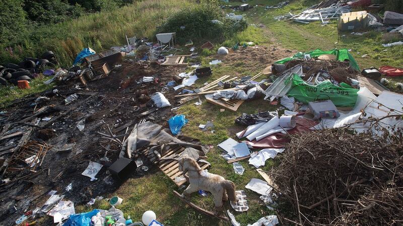 Rubbish dumped at a site in Charlesland near Greystones, Co Wicklow contained household refuse, furniture, tyres and other assorted waste. Photograph: Dave Meehan/The Irish Times