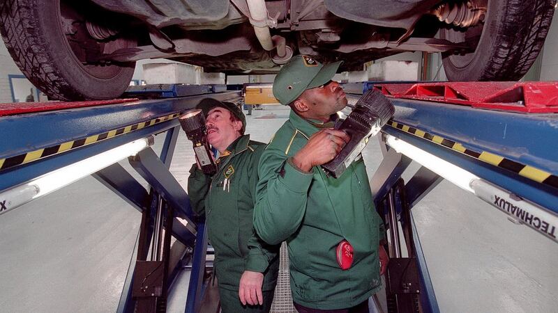 An NCT centre in Dublin. Applus, which runs the test centres, is struggling to hire enough mechanics. Photograph: Dave Sleator