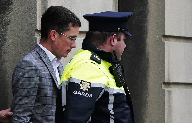 Enoch Burke leaving the High Court, Dublin on Friday to return to Mountjoy Prison, after he refused an opportunity to purge his contempt of court. Photograph: Brian Lawless/PA