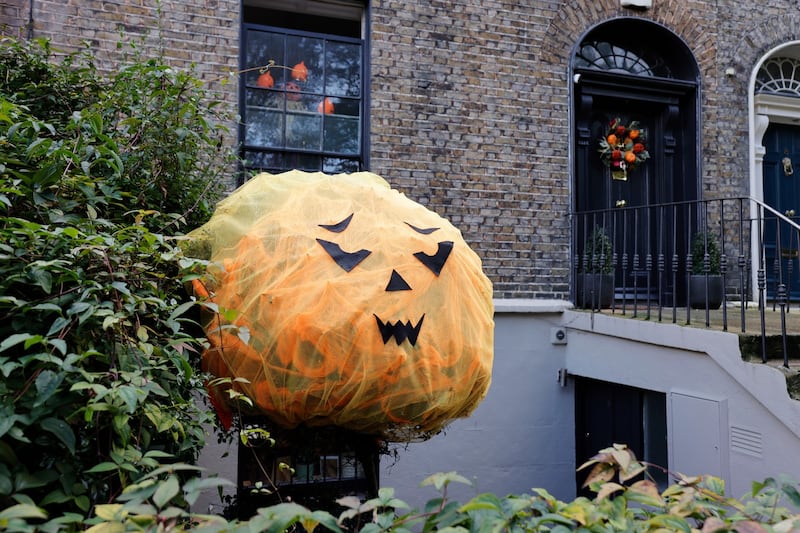 20/10/2021 - NEWS - Halloween decorations outside houses on Ontario Terrace in Dublin.  Conor Goodman FeaturesPhotograph: Alan Betson / The Irish Times