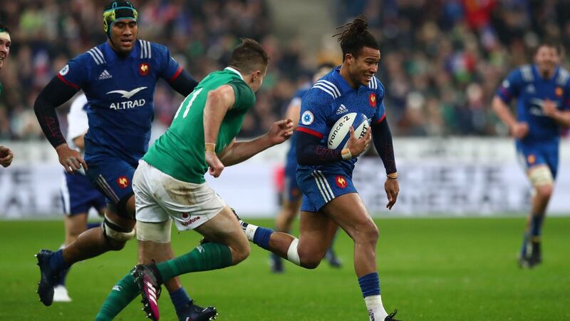 Jacob Stockdale, to my mind, is absolved of any wrongdoing in the concession of the try.   He’s beaten by the angle and Thomas’s pace after the actual damage is done. Photograph: James Crombie/Inpho
