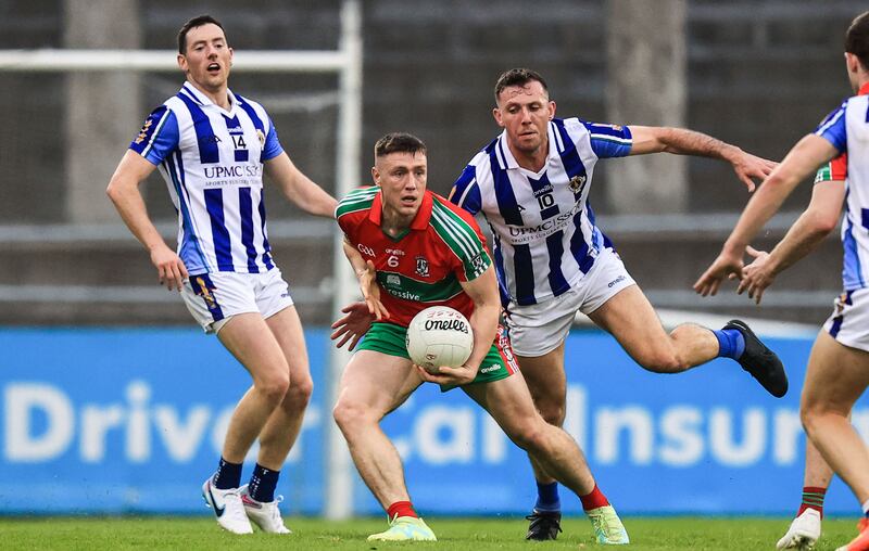 Dublin Senior Football Championship Group 1, Parnell Park, Dublin on Wednesday night: Ballyboden St Enda's vs Ballymun Kickhams where John Small and Luke O'Donoghue faced off for their clubs. File photograph: Inpho
