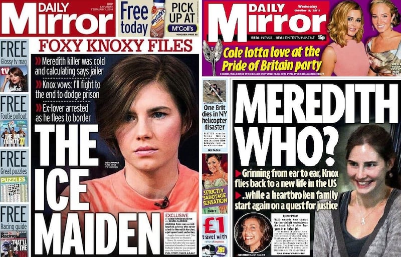 ‘The ice maiden’: how the Daily Mirror covered the case on front pages from 2014 and 2011