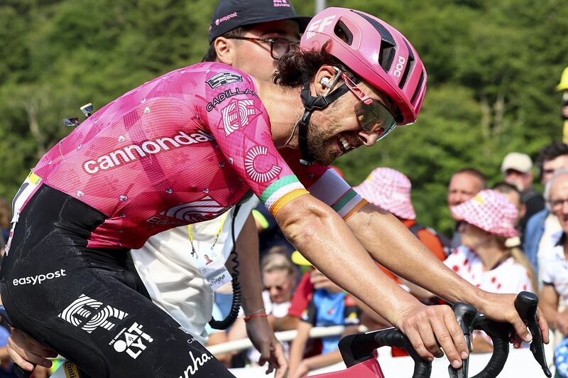 Ben Healy after stage 10 of the 2025 Tour de France on Monday. Photograph: David Pintens/Belga Mag/AFP via Getty Images         