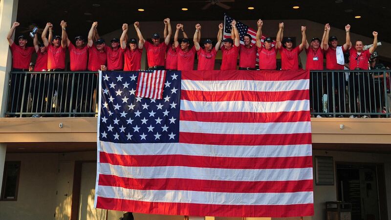 Team USA celebrate their win over Europe at Valhalla in 2008. Photograph: Rui Vieira/PA