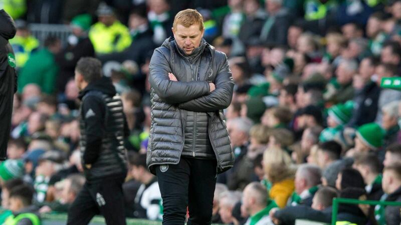 Neil Lennon’s Celtic were frustrated by Aberdeen at Parkhead. Photograph: Jeff Holmes/PA