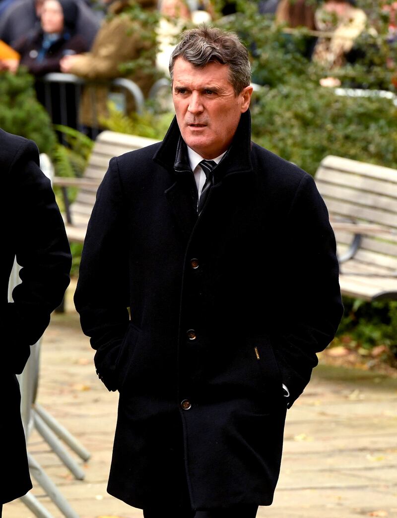 Former Manchester United player Roy Keane arrives at Bobby Charlton's funeral. Photograph: Andy Kelvin/PA Wire