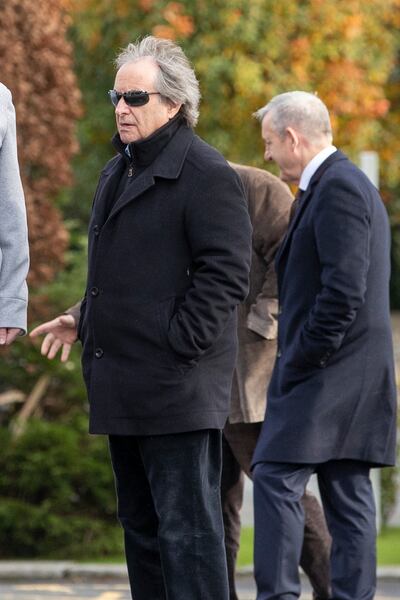 Chris de Burgh pictured at the funeral of Richard Quirke on Saturday. Photo: Tom Honan 