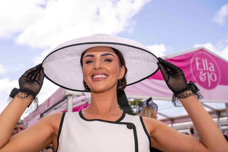 Megan Cunniss from Galway, winner of the Best Dressed title on Ladies Day at the Galway Races. Photograph: Andrew Downes/Xposure  

 
 
 
 