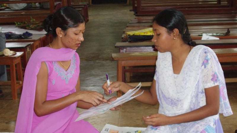 Indian teachers practising working in pairs