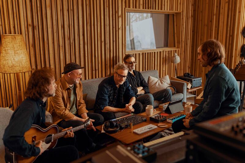 The National in the studio. Photograph: Josh Goleman