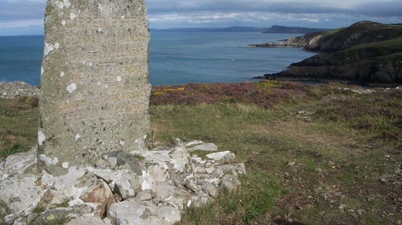 A memorial stone located at Carregwastad Point, Wales. Photograph: Lis Burke/Wikimedia Commons
