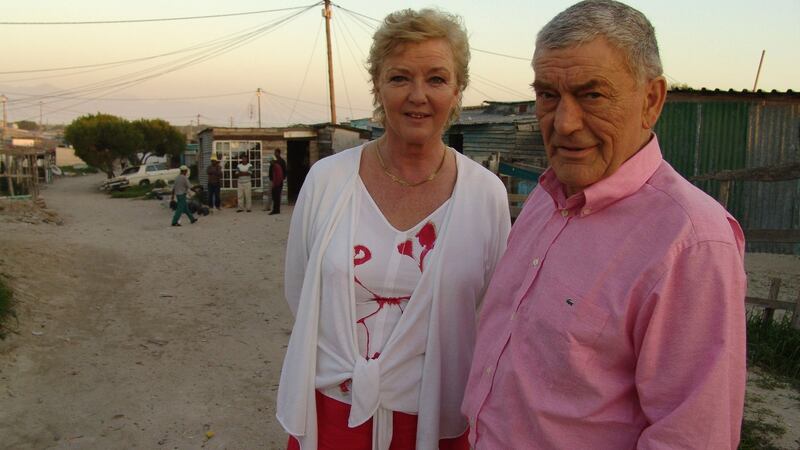Marian Finucane and John Clarke in South Africa in 2004: Photograph: Kieran Slyne